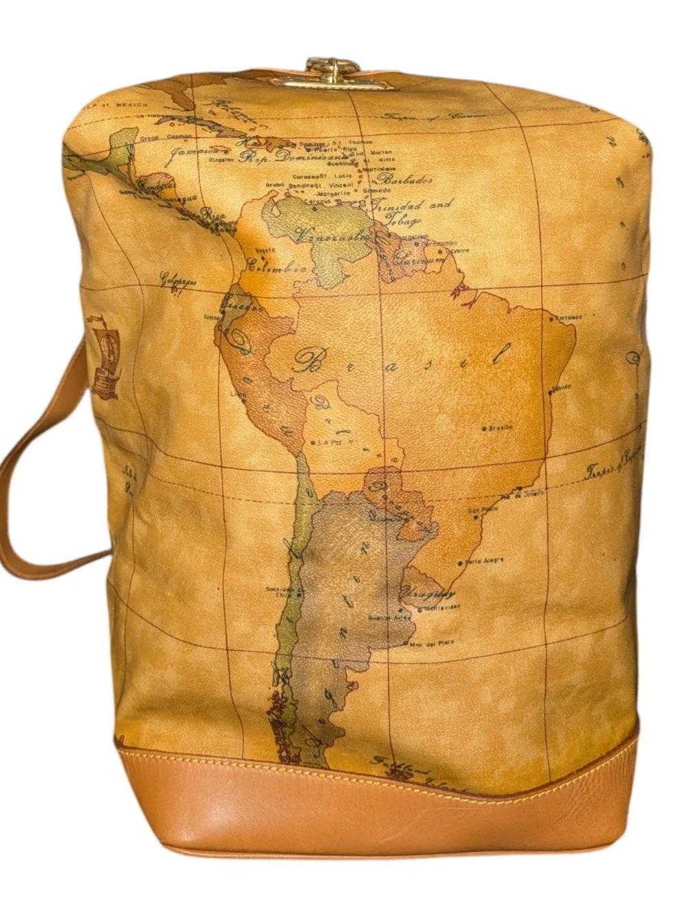 Rare Prima Classe 1a Geo Coated Canvas Print Travel Sling Duffel Bag